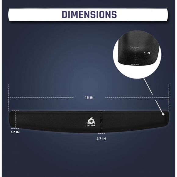 KLIM Memory Foam Black Wrist Rest for Keyboards NEW - Picture 6 of 13